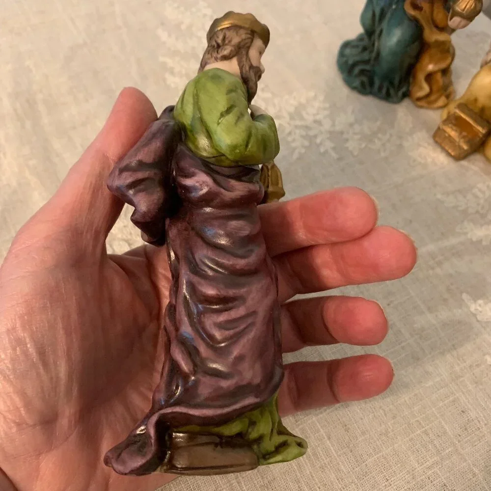 3 Wise Men Nativity Replacement Figurines Beautiful Vintage Hand Painted